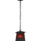 Meyda Lighting Grizzly Bear at Dawn 10" Textured Black Mini Pendant Light With Amber Mica Shade Glass