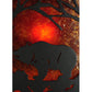 Meyda Lighting Grizzly Bear at Dawn 10" Textured Black Mini Pendant Light With Amber Mica Shade Glass