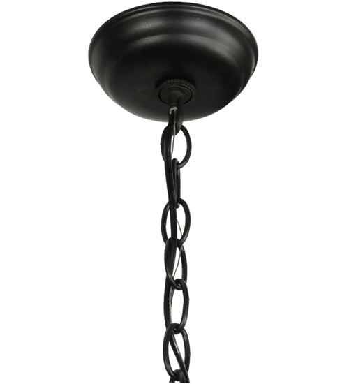 Meyda Lighting Grizzly Bear at Dawn 10" Textured Black Mini Pendant Light With Amber Mica Shade Glass