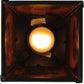 Meyda Lighting Grizzly Bear at Dawn 10" Textured Black Mini Pendant Light With Amber Mica Shade Glass