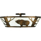 Meyda Lighting Grizzly Bear on the Loose 47" LED Antique Copper Flush Mount Light With Randsburg Rock Idalight Shade