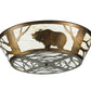 Meyda Lighting Grizzly Bear on the Loose 47" LED Antique Copper Flush Mount Light With Randsburg Rock Idalight Shade