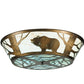 Meyda Lighting Grizzly Bear on the Loose 47" LED Antique Copper Flush Mount Light With Randsburg Rock Idalight Shade