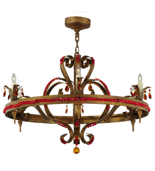 Meyda Lighting Grosetto 39" 6-Light Cortez Gold Chandelier