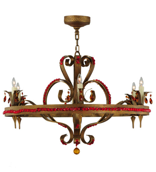 Meyda Lighting Grosetto 39" 6-Light Cortez Gold Chandelier