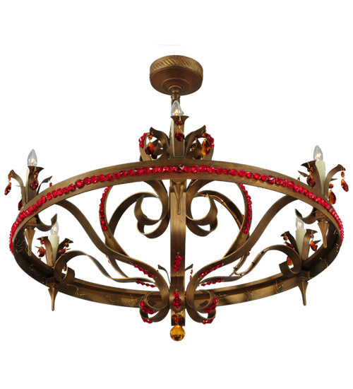 Meyda Lighting Grosetto 39" 6-Light Cortez Gold Chandelier