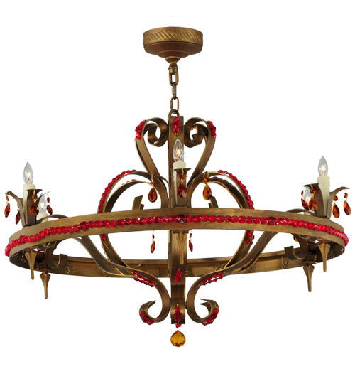 Meyda Lighting Grosetto 39" 6-Light Cortez Gold Chandelier