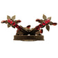 Meyda Lighting Grosetto 9" 2-Light Cortez Gold Wall Sconce With Red And Amber Crystal Shade