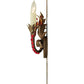 Meyda Lighting Grosetto 9" 2-Light Cortez Gold Wall Sconce With Red And Amber Crystal Shade