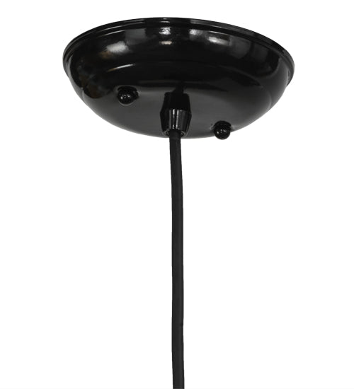 Meyda Lighting Guess Who 16" Mirror Black Pendant Light With Glossy White Shade