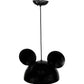 Meyda Lighting Guess Who 16" Mirror Black Pendant Light With Glossy White Shade