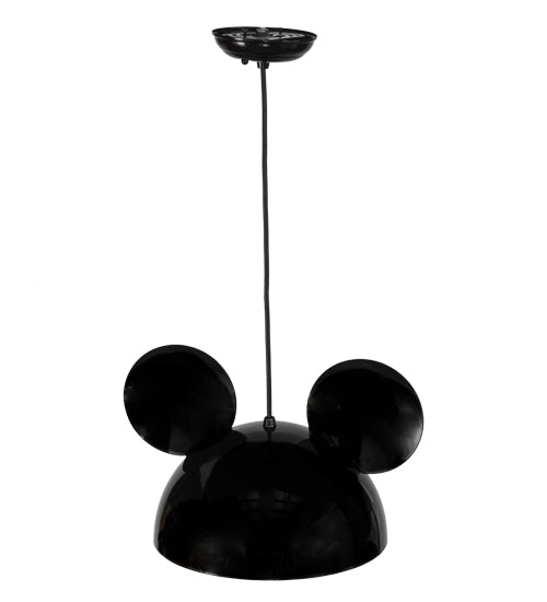 Meyda Lighting Guess Who 16" Mirror Black Pendant Light With Glossy White Shade