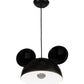 Meyda Lighting Guess Who 16" Mirror Black Pendant Light With Glossy White Shade