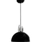 Meyda Lighting Guess Who 16" Mirror Black Pendant Light With Glossy White Shade