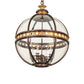Meyda Lighting Guilloche 21" 4-Light Mahogany Bronze & Gold Matte Pendant Light With Clear Shade Glass
