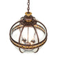 Meyda Lighting Guilloche 21" 4-Light Mahogany Bronze & Gold Matte Pendant Light With Clear Shade Glass