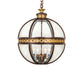 Meyda Lighting Guilloche 21" 4-Light Mahogany Bronze & Gold Matte Pendant Light With Clear Shade Glass
