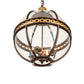 Meyda Lighting Guilloche 21" 4-Light Mahogany Bronze & Gold Matte Pendant Light With Clear Shade Glass