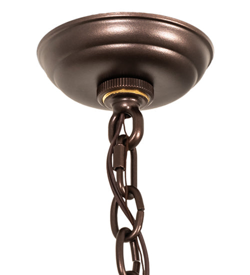 Meyda Lighting Guilloche 21" 4-Light Mahogany Bronze & Gold Matte Pendant Light With Clear Shade Glass