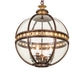 Meyda Lighting Guilloche 21" 4-Light Mahogany Bronze & Gold Matte Pendant Light With Clear Shade Glass