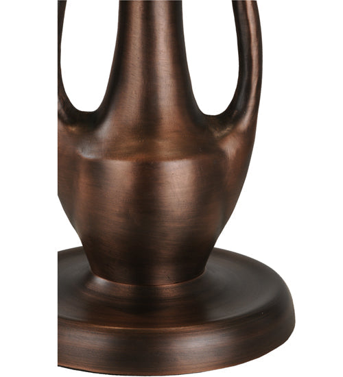 Meyda Lighting Guirnalda 27" 2-Light Mahogany Bronze Table Lamp With Green and Beige Shade Glass
