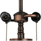 Meyda Lighting Guirnalda 27" 2-Light Mahogany Bronze Table Lamp With Green and Beige Shade Glass