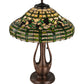 Meyda Lighting Guirnalda 27" 2-Light Mahogany Bronze Table Lamp With Green and Beige Shade Glass