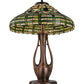 Meyda Lighting Guirnalda 27" 2-Light Mahogany Bronze Table Lamp With Green and Beige Shade Glass