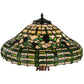 Meyda Lighting Guirnalda 27" 2-Light Mahogany Bronze Table Lamp With Green and Beige Shade Glass