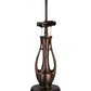Meyda Lighting Guirnalda 27" 2-Light Mahogany Bronze Table Lamp With Green and Beige Shade Glass