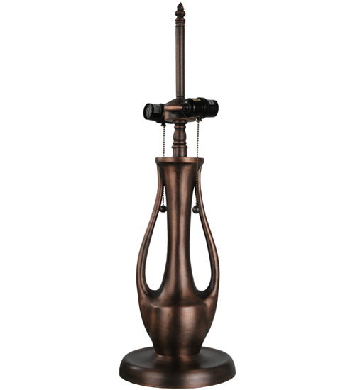 Meyda Lighting Guirnalda 27" 2-Light Mahogany Bronze Table Lamp With Green and Beige Shade Glass