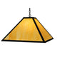 Meyda Lighting Gustav Mission 34" Textured Black Pendant Light With Beige Shade Glass