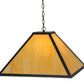 Meyda Lighting Gustav Mission 34" Textured Black Pendant Light With Beige Shade Glass