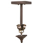 Meyda Lighting "H Mission 19" 4-Light Mahogany Bronze Flush Mount Light With Creme Carrare Idalight Shade