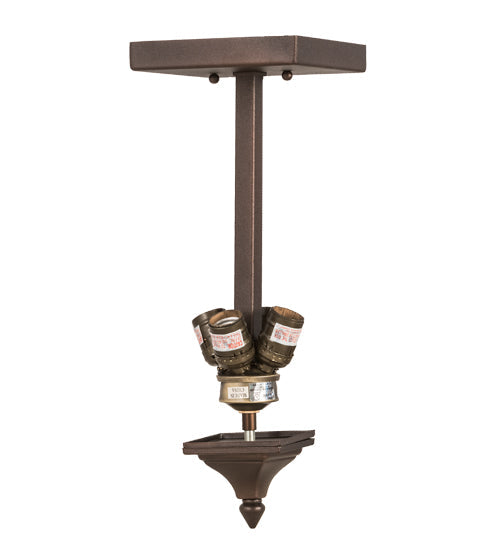 Meyda Lighting "H Mission 19" 4-Light Mahogany Bronze Flush Mount Light With Creme Carrare Idalight Shade