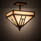 Meyda Lighting "H Mission 19" 4-Light Mahogany Bronze Flush Mount Light With Creme Carrare Idalight Shade