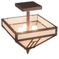 Meyda Lighting "H Mission 19" 4-Light Mahogany Bronze Flush Mount Light With Creme Carrare Idalight Shade