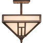Meyda Lighting "H Mission 19" 4-Light Mahogany Bronze Flush Mount Light With Creme Carrare Idalight Shade