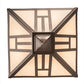 Meyda Lighting "H Mission 19" 4-Light Mahogany Bronze Flush Mount Light With Creme Carrare Idalight Shade