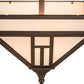 Meyda Lighting "H Mission 19" 4-Light Mahogany Bronze Flush Mount Light With Creme Carrare Idalight Shade