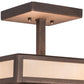 Meyda Lighting "H Mission 19" 4-Light Mahogany Bronze Flush Mount Light With Creme Carrare Idalight Shade