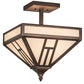 Meyda Lighting "H Mission 19" 4-Light Mahogany Bronze Flush Mount Light With Creme Carrare Idalight Shade