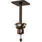 Meyda Lighting "H Mission" 19" 4-Light Oil Rubbed Bronze Flush Mount Light With White Art Shade Glass
