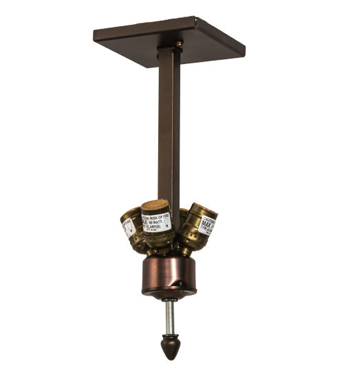 Meyda Lighting "H Mission" 19" 4-Light Oil Rubbed Bronze Flush Mount Light With White Art Shade Glass