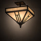 Meyda Lighting "H Mission" 19" 4-Light Oil Rubbed Bronze Flush Mount Light With White Art Shade Glass
