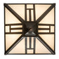 Meyda Lighting "H Mission" 19" 4-Light Oil Rubbed Bronze Flush Mount Light With White Art Shade Glass