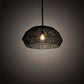 Meyda Lighting Hacienda 29" Textured Black Pendant Light With Blackened Wicker Shade