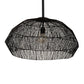 Meyda Lighting Hacienda 29" Textured Black Pendant Light With Blackened Wicker Shade