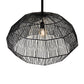 Meyda Lighting Hacienda 29" Textured Black Pendant Light With Blackened Wicker Shade