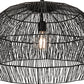 Meyda Lighting Hacienda 29" Textured Black Pendant Light With Blackened Wicker Shade